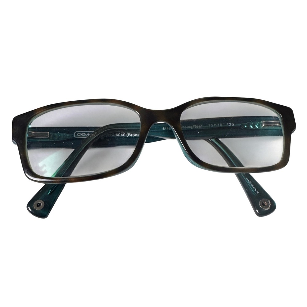 Coach HC 6040 Brooklyn 50 [] 16‎ Eyeglasses Frames Tortoise Teal Rectangle Women